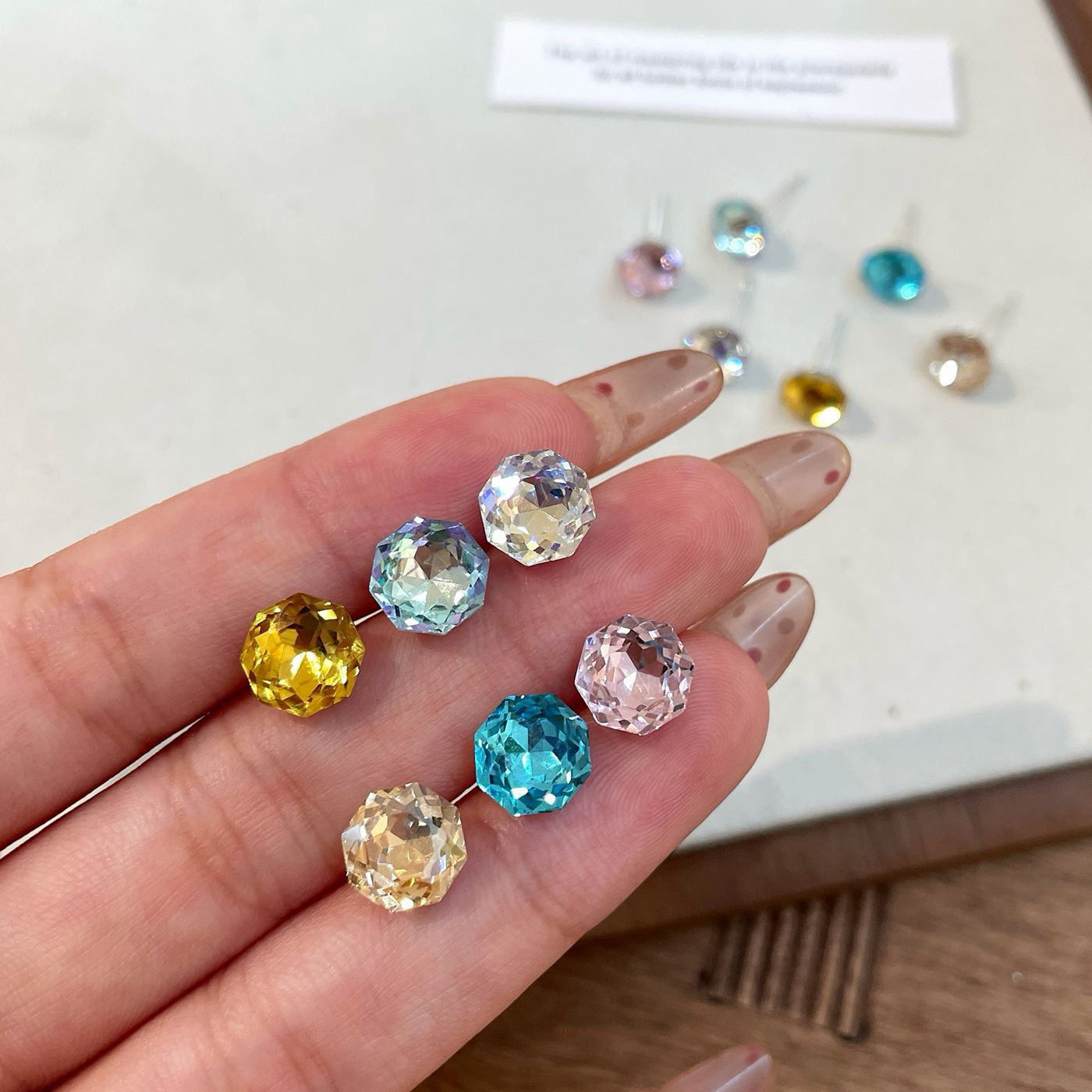 Wholesale Eight-Sided Rose  Earrings