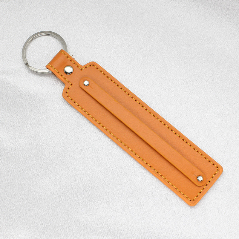 Wholesale Leather 8mm  Alloy Pendant DIY  Keychains