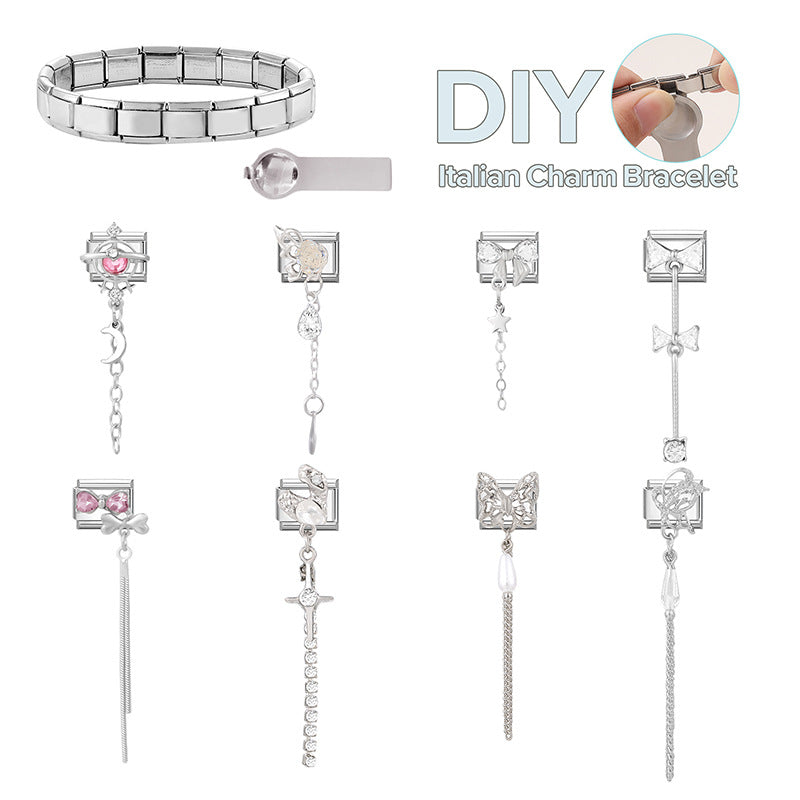 Wholesale Italian Charm Bracelet 9mm DIY Splicing Cute Creative Stainless Steel Composable Bracelet