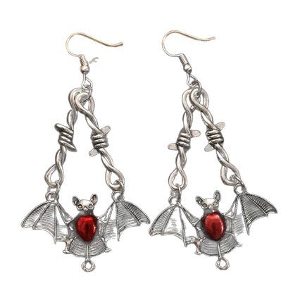 Wholesale Gothic Vampire Bat Earrings Alloy Electroplated Jewelry Accessory