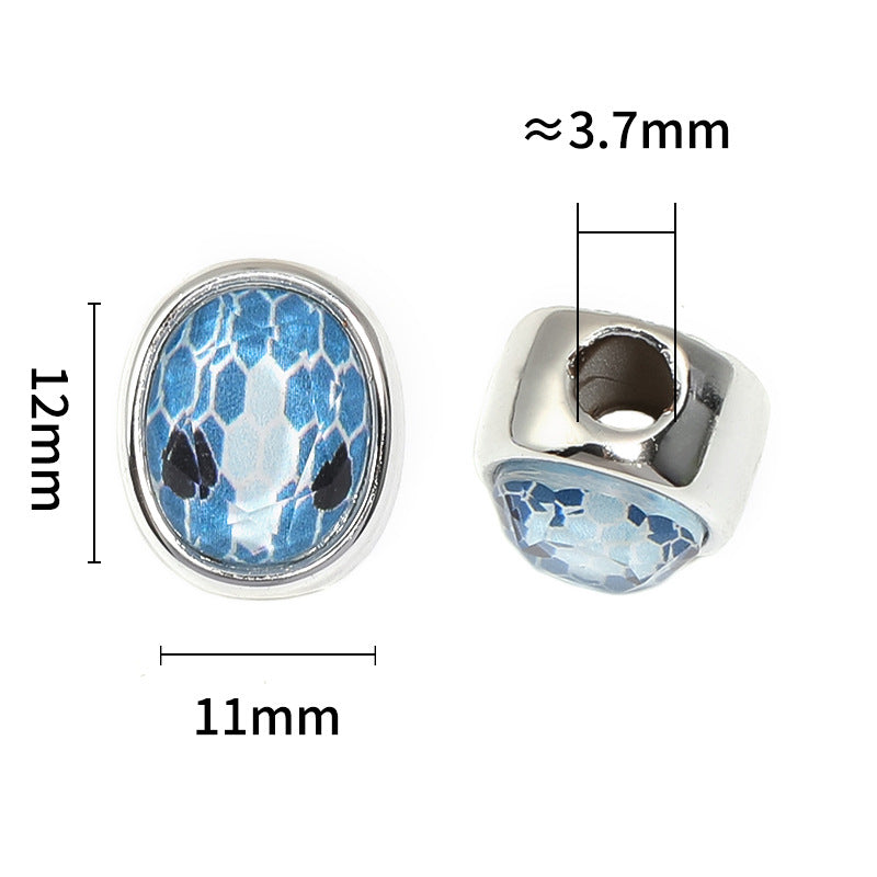 Wholesale 100pcs Snake Pattern Large Hole Acrylic Beads Diy Beaded Pen Accessories ACC-BDS-BLG141