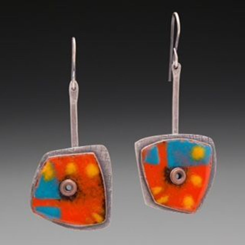 Wholesale Flower Purple Diamond Earrings