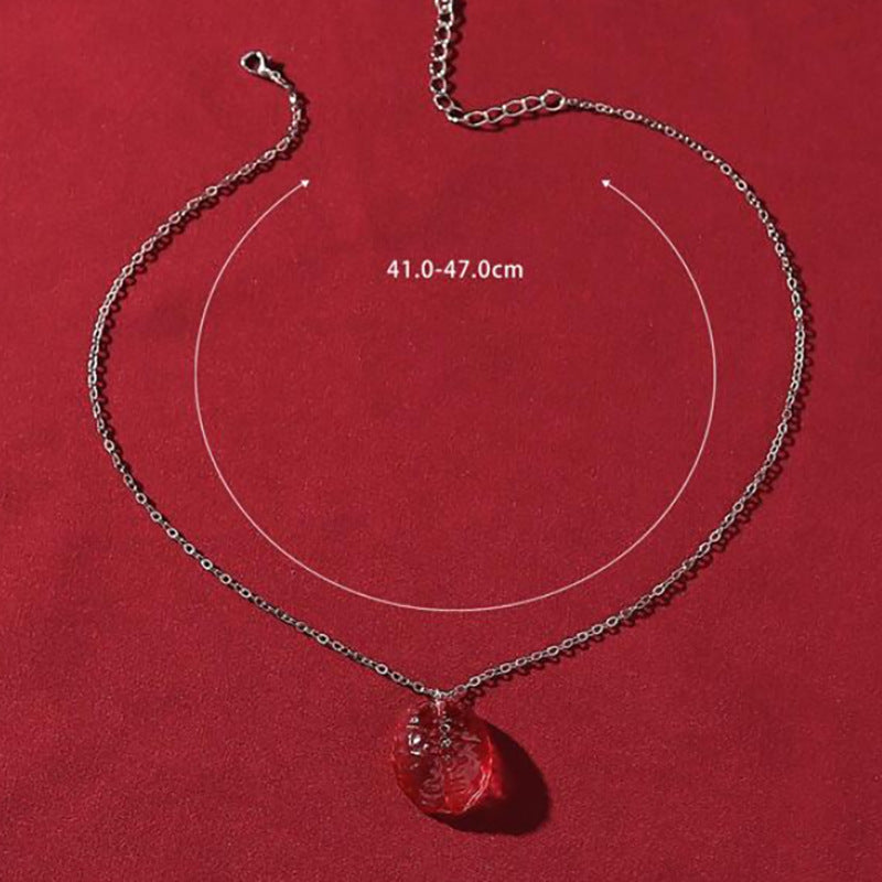 Wholesale Halloween Goth Theme New Red brain funny necklace