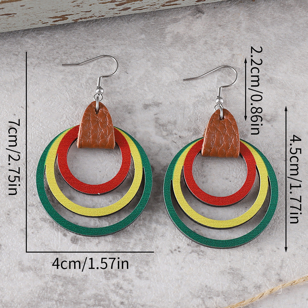 Wholesale Bohemian hoop hollow drop earrings