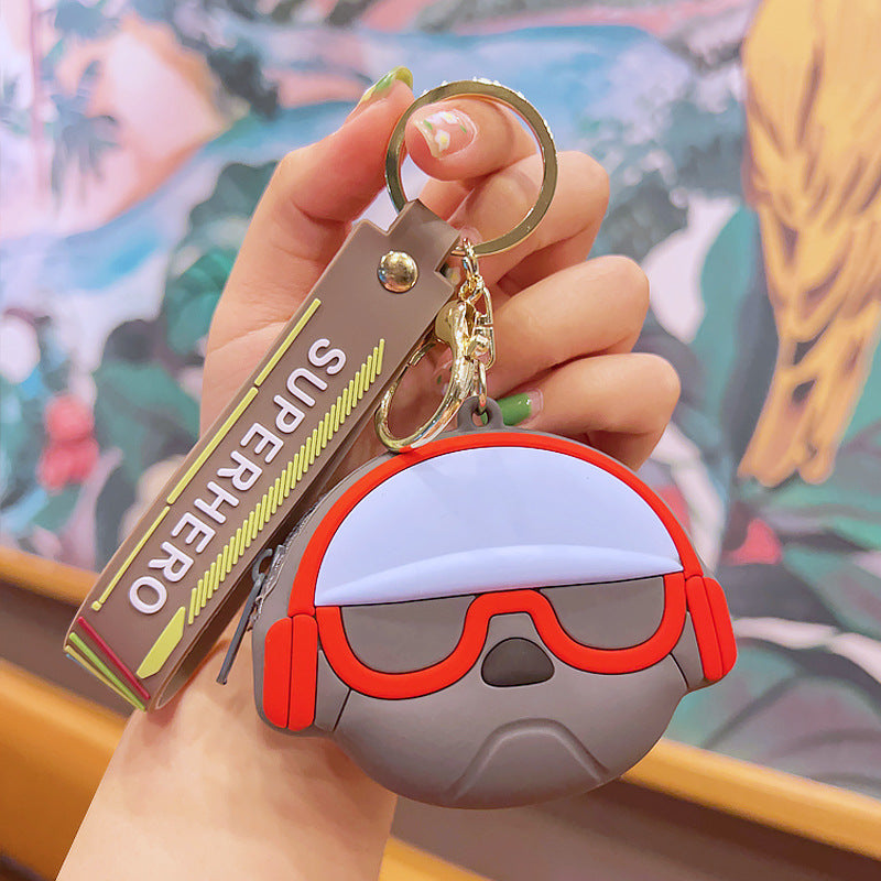 Wholesale Cartoon French Dog Coin Purse Keychain Keychain Wallet ACC-KC-JuCai014