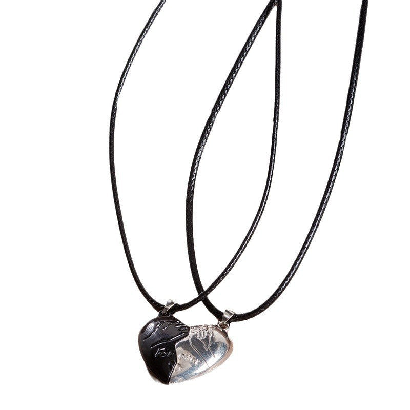 Wholesale  two-piece love couple necklace magnet love necklace