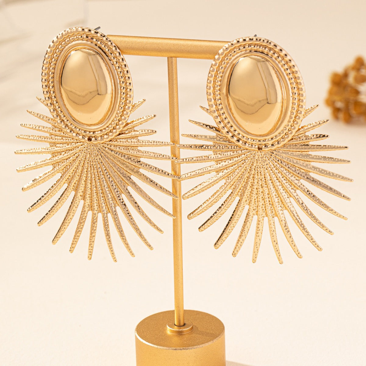 Wholesale Gold Flower Heart Drop Earrings Trendy Fashion Accessory for Women Everyday Wear