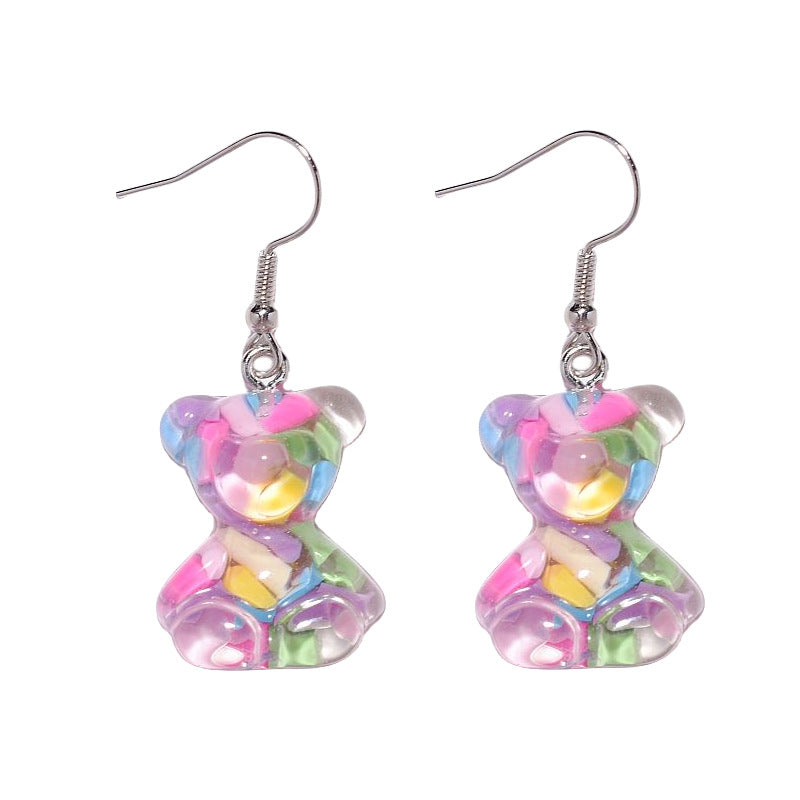 Wholesale Colorful Candy Acrylic Bear Earrings ACC-ES-Xunt002