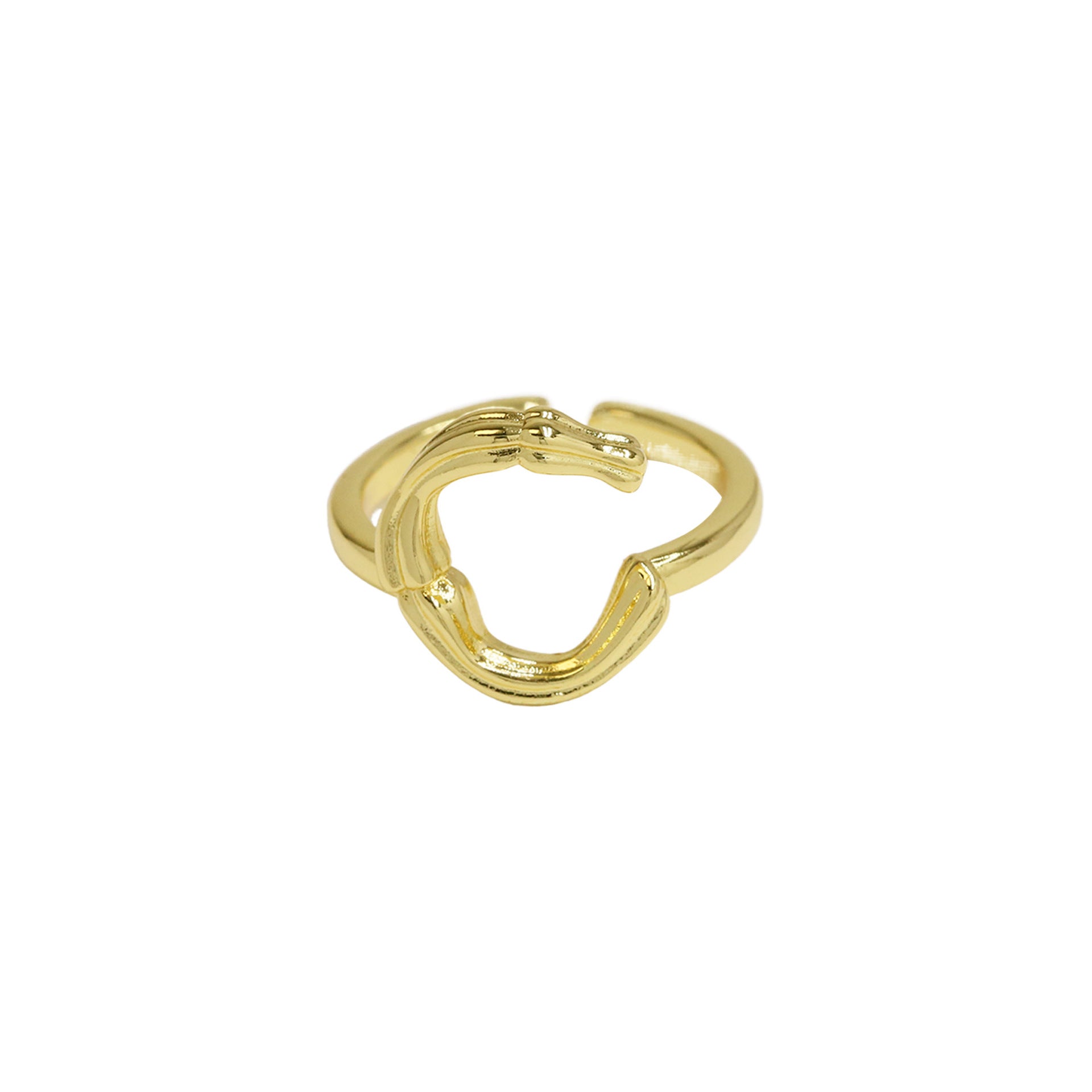 Wholesale  Golden Bamboo Bamboo Simple 26 English Letters Open Ring