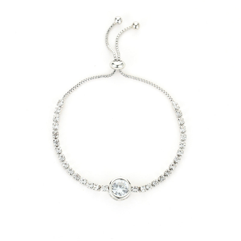 Wholesale Stylish Gold Round Zircon Alloy Bracelet for Women,  Fashion Jewelry Accessory
