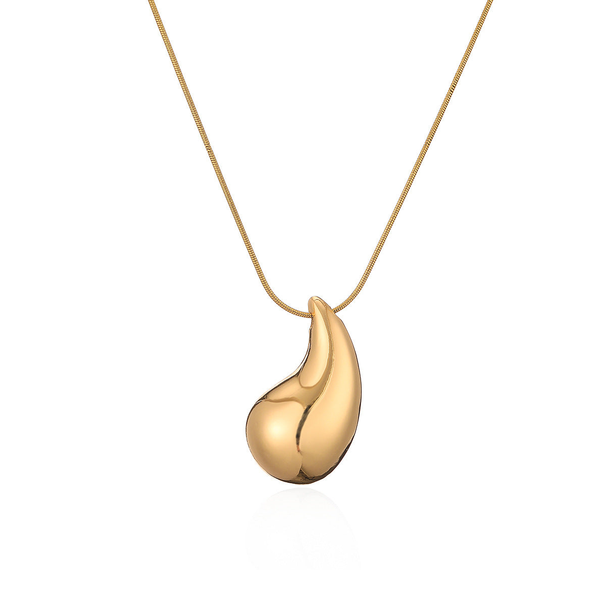 Wholesale Copper Plated True Gold Water Drop Pendant Necklace ACC-NE-AG003