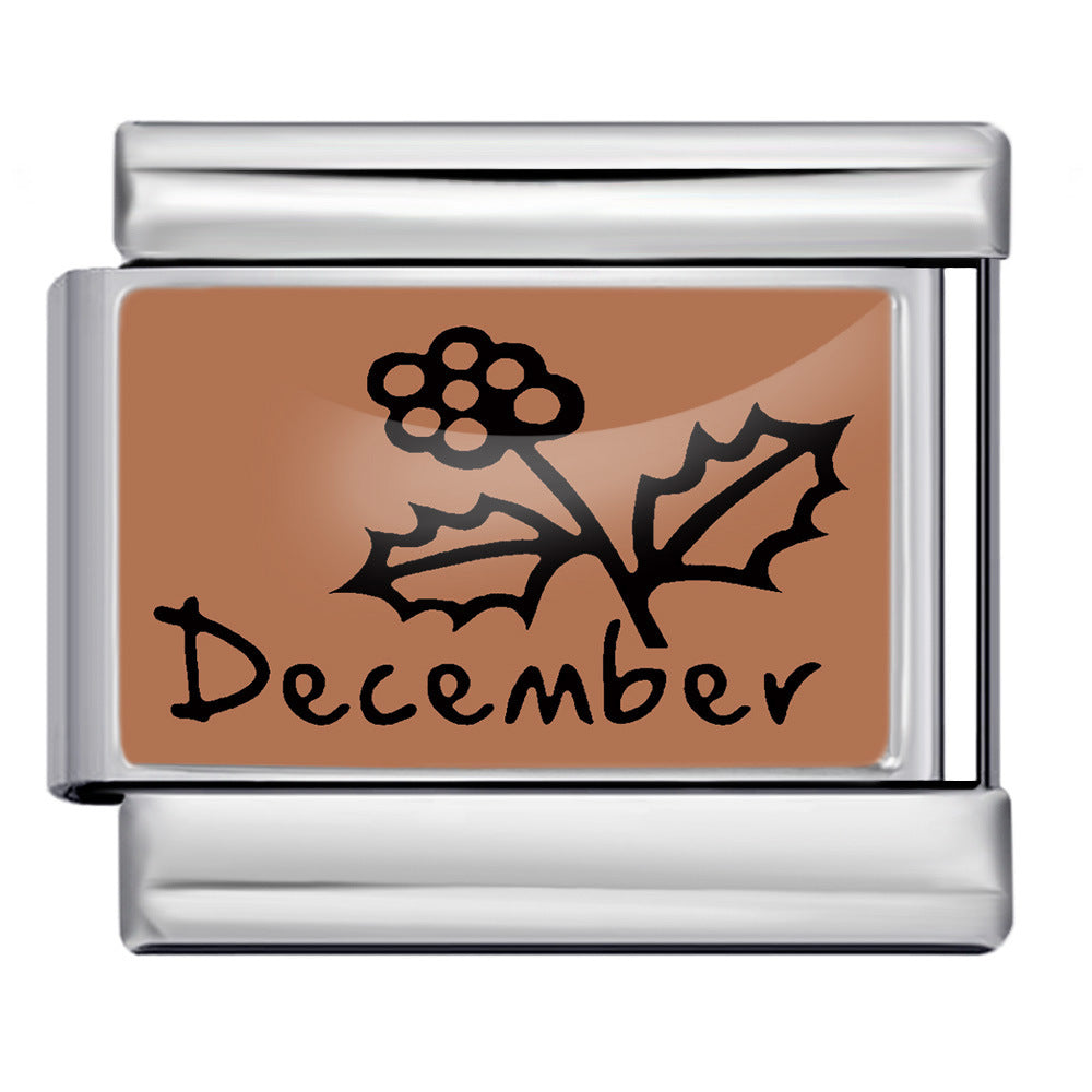 Wholesale  Italian Modular December Floral Series DIY Bracelet