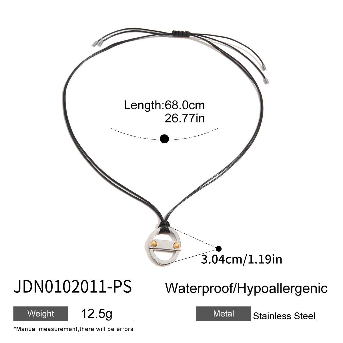 Wholesale 18K gold stainless steel gold and silver color matching hammer pattern necklace