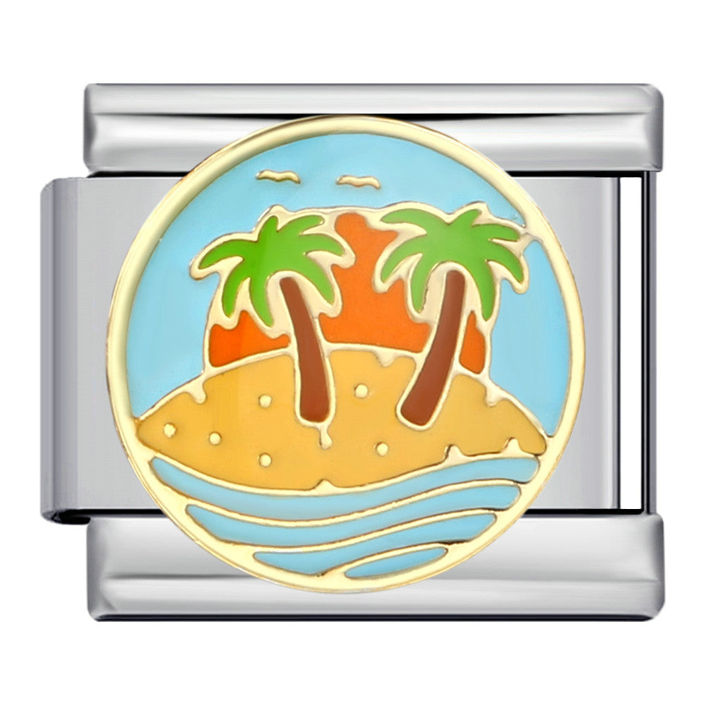 Wholesale Italian Module Bracelet Stainless Steel Welding Oil Dropping DIY  Bracelet