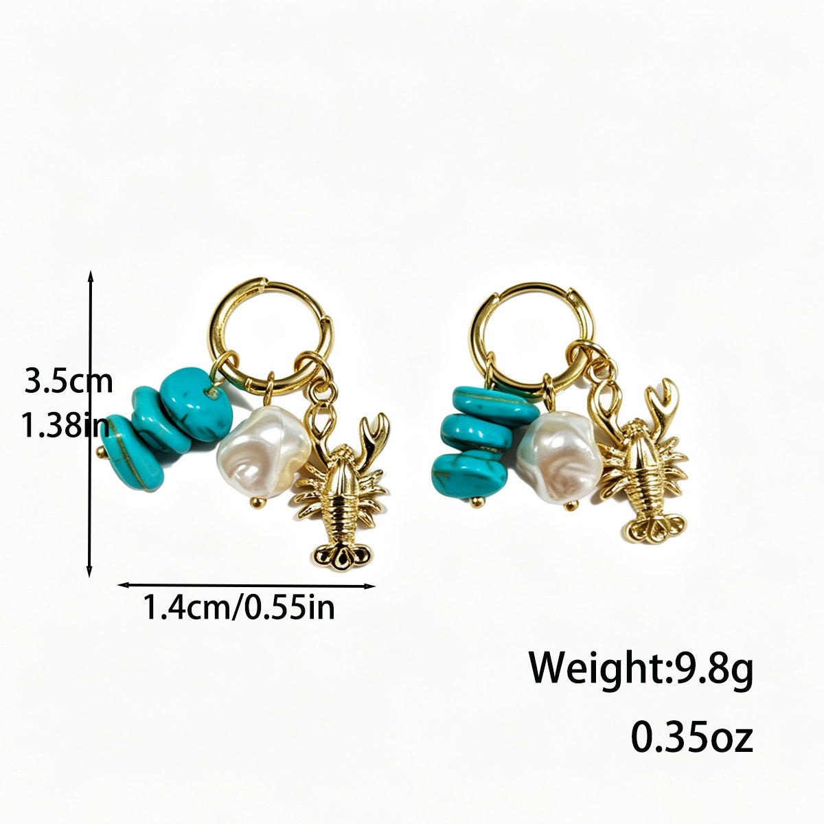 Wholesale Stylish Sun Moon Pendant Ear Cuff Earrings Gold Plated Ocean Beach Shell Jewelry Accessory For Women