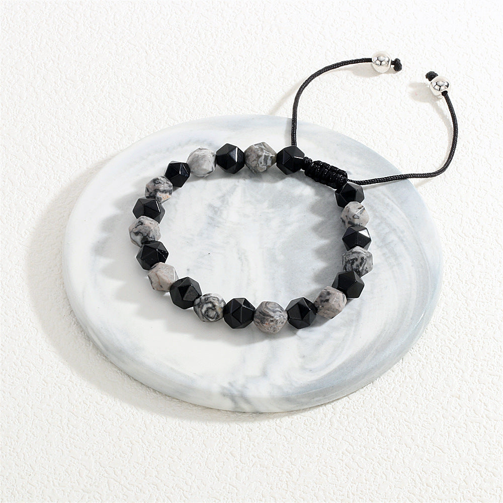 Wholesale Elegant and cool style,  cold style,  black,  white and gray color matching,  all-match pure hand-woven bracelet