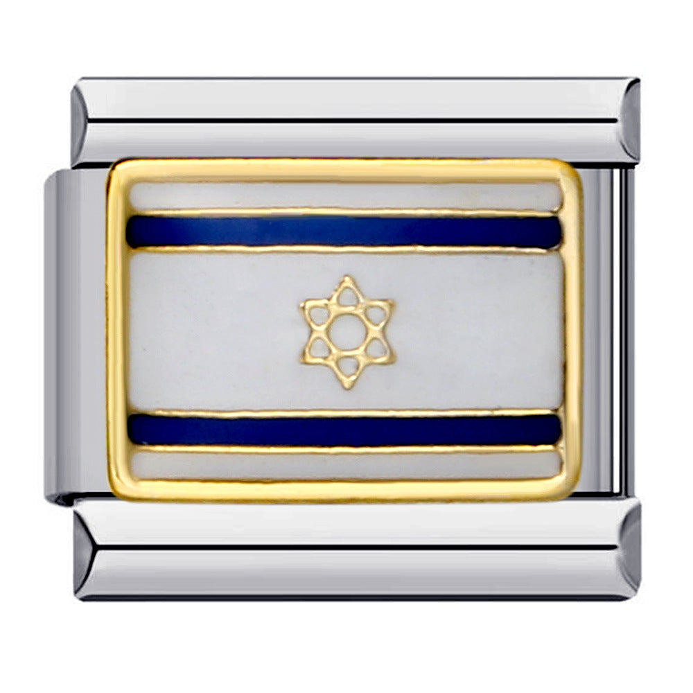 Wholesale 9mm Oil Drop Flag DIY Italian Charm Bracelet ACC-BT-QiYing023