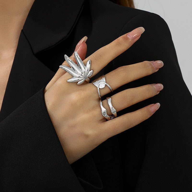 Wholesale  liquid lava flower open ring