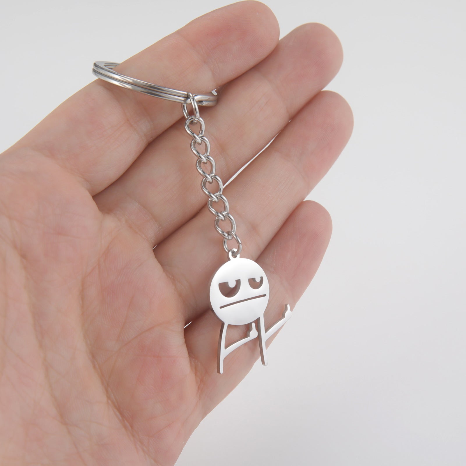 Wholesale stainless steel stick figure sticker pendant keychain