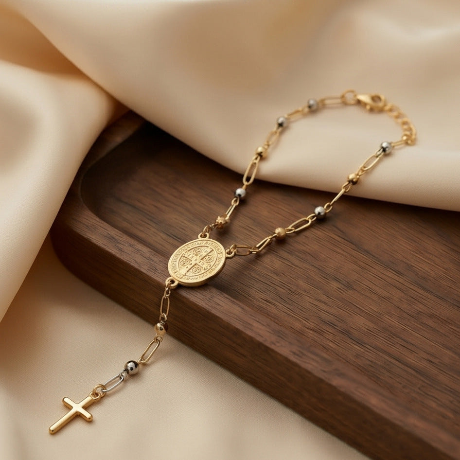 Wholesale Fashion Bracelet Western Retro Cross Virgin Mary for Men and Women Jewelry Accessory