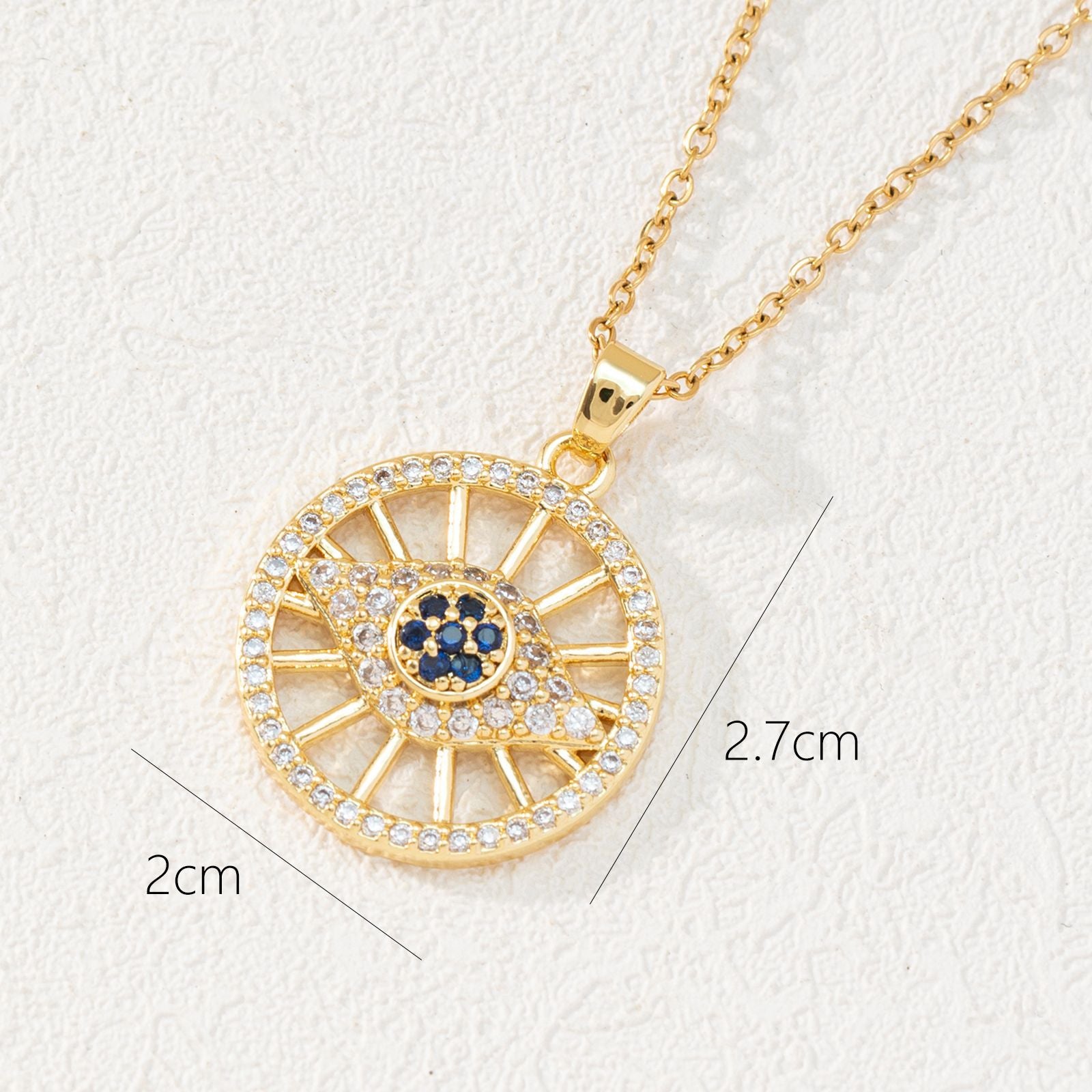 Wholesale Copper Eye Pendant Necklace Bohemian Style Fashion Jewelry Gift