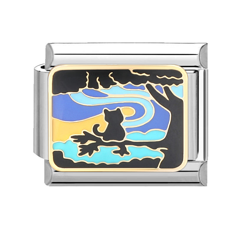 Wholesale  Italian Charm Bracelet 9mm DIY Splicing Removable Orange Holiday Collection Titanium Steel  Composable Bracelet