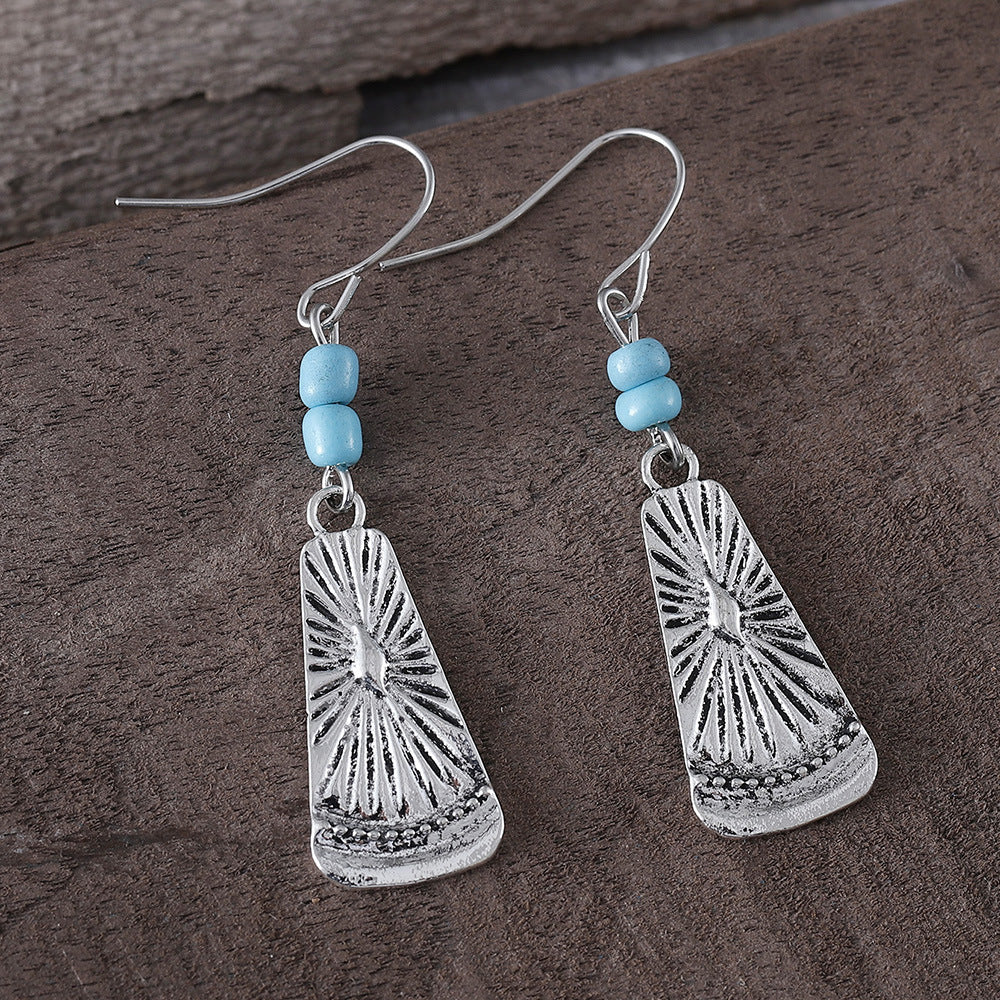 Wholesale  Retro Simple Geometric Square Pattern Earrings