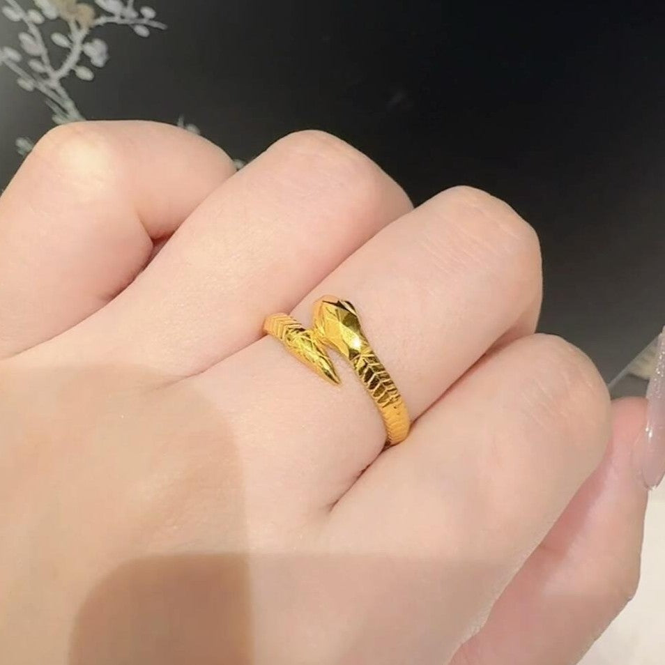 Wholesale solid gold snake open ring