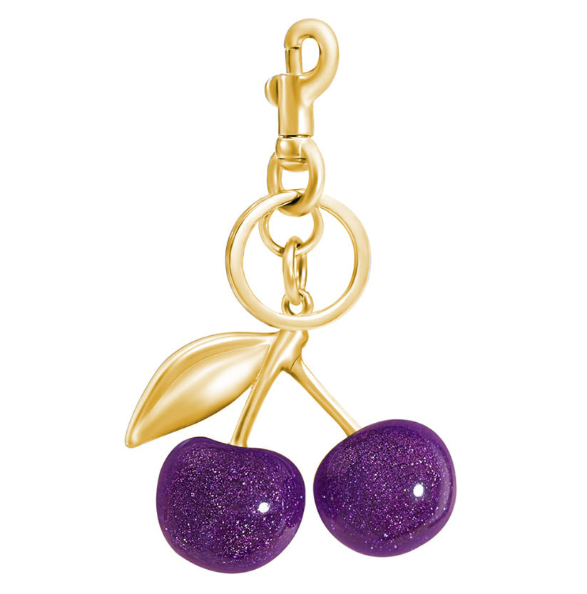 Wholesale Polished Plastic Resin Cherry Keychain Bag Pendant Sweet Style Decorative Accessory