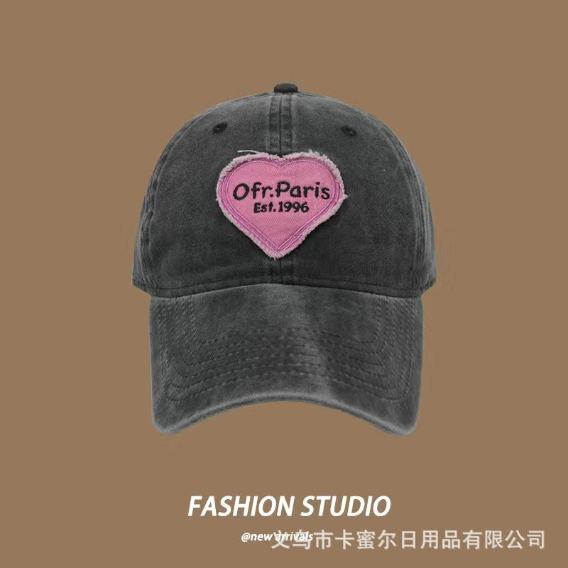 Wholesale Retro Cotton Love Heart Hat Soft Top Baseball Cap ACC-HT-KME007
