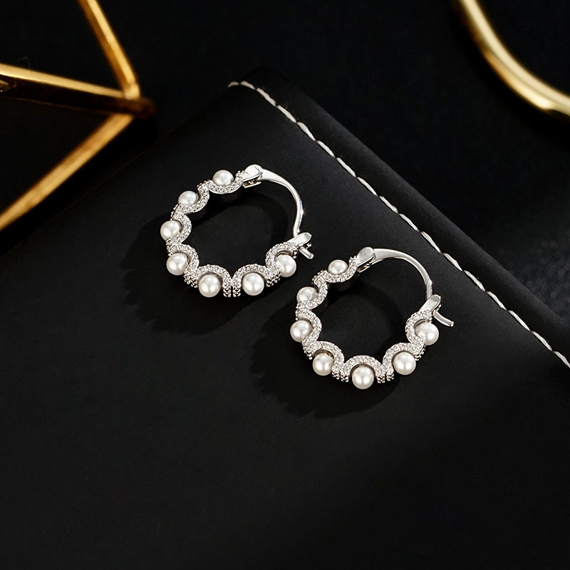 Wholesale Vintage Beaded Earrings Light Luxury Earrings