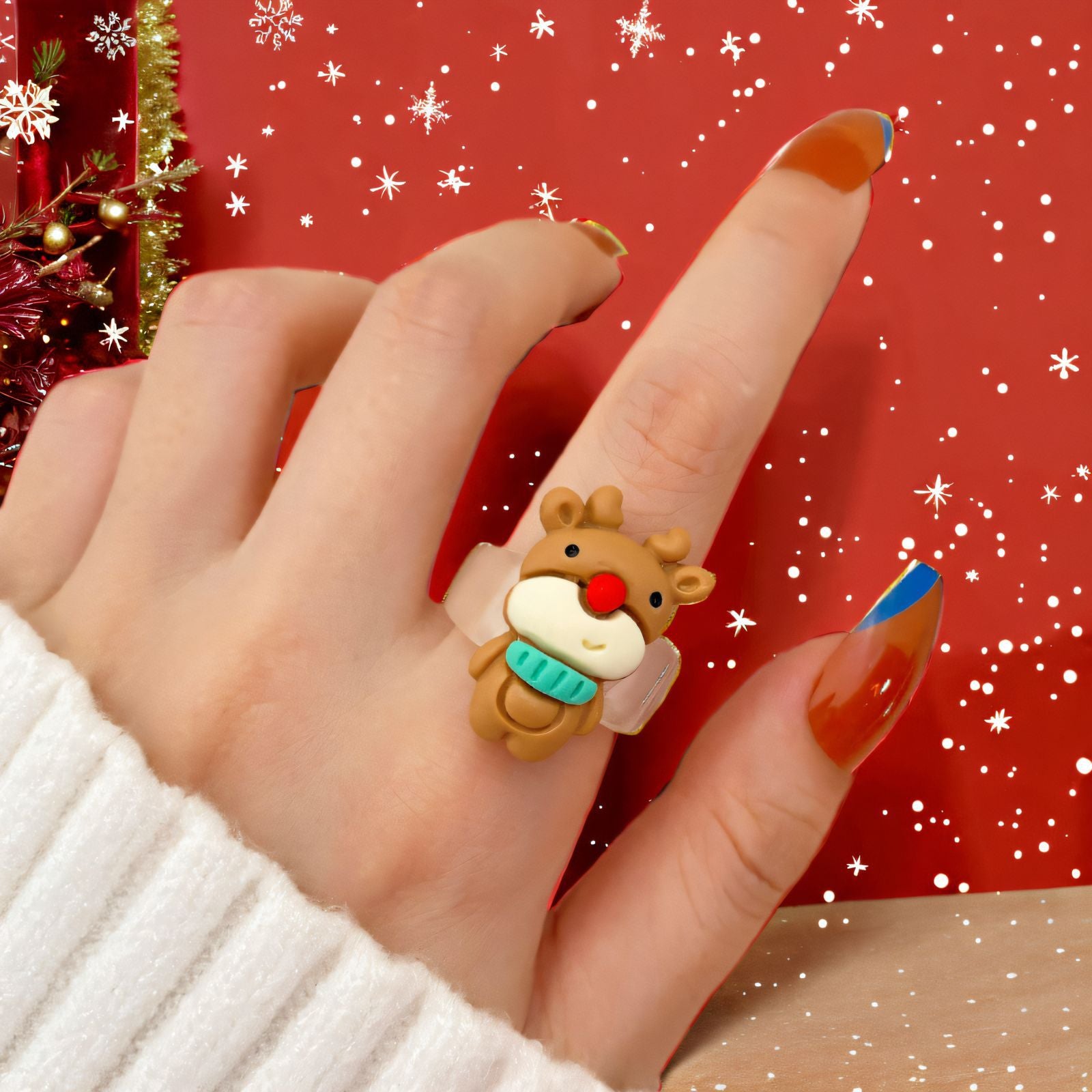Wholesale Christmas Series Christmas Snowman Cute Cartoon Ring
