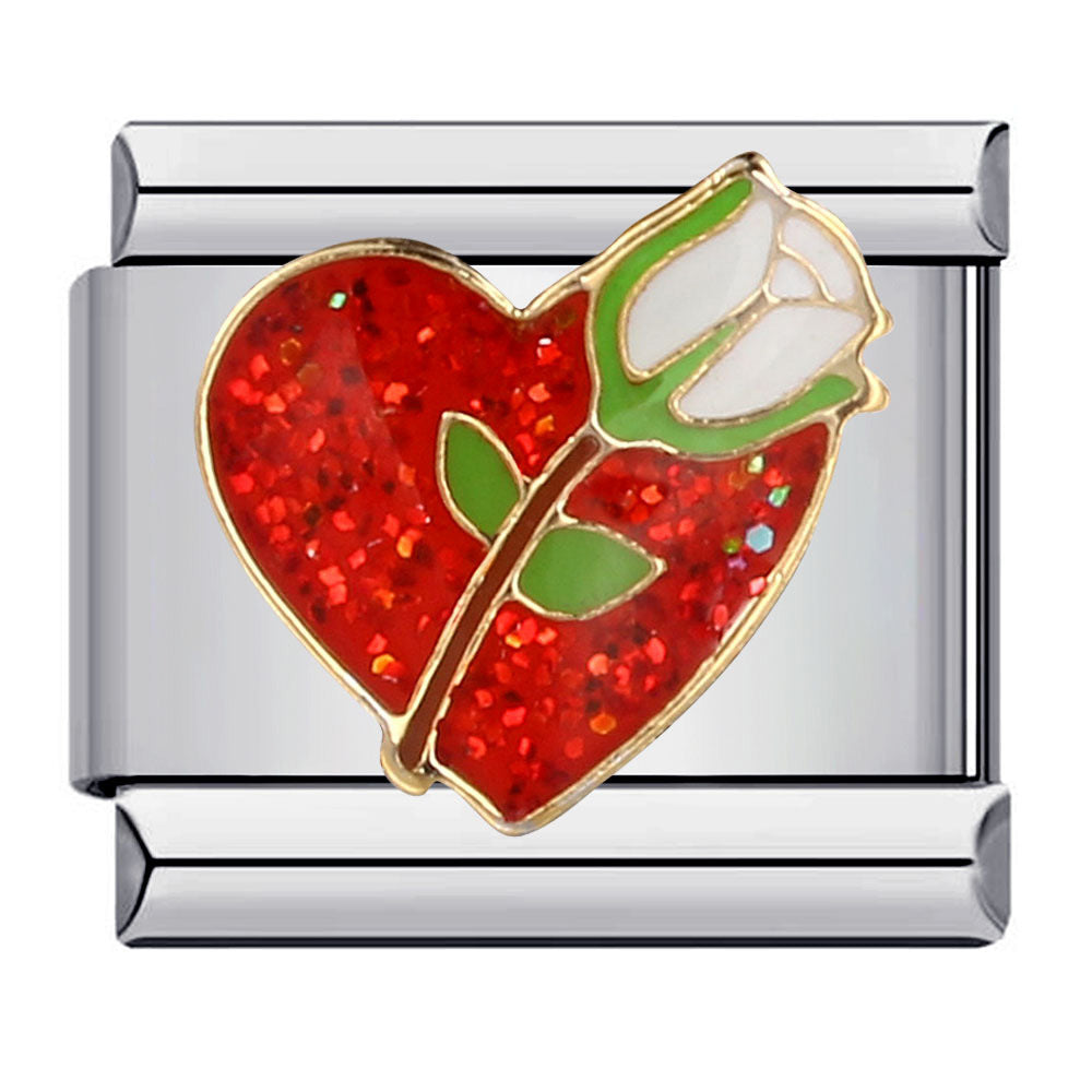 Wholesale Italian Charm Bracelet 9mm DIY Splicing Removable Red Heart Stainless Steel Composable Bracelet