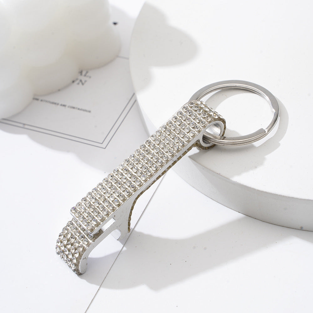Wholesale Colorful Rhinestone Aluminum Alloy Beer Bottle Opener Keychain ACC-KC-ZhiYa004
