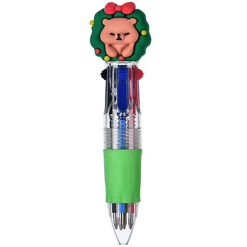 Wholesale Cute cartoon Christmas four-color ballpoint pen