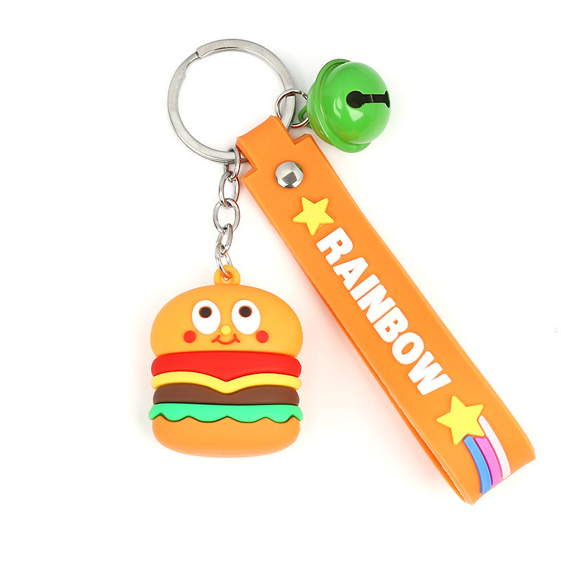 Cartoon Cute PVC Soft Food Hamburger Keychains ACC-KC-HongAo009