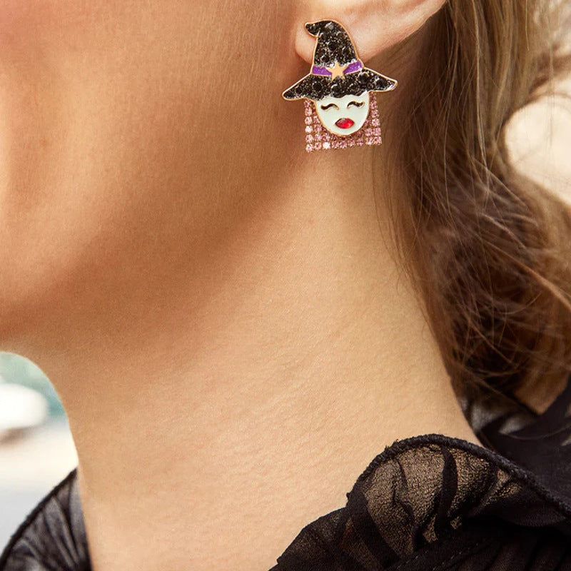Wholesale  Earrings – Skull Pumpkin Witch Bat Designs,  Zinc Alloy Stud and Dangle,  Fashion Accessory for Party Gift Resale