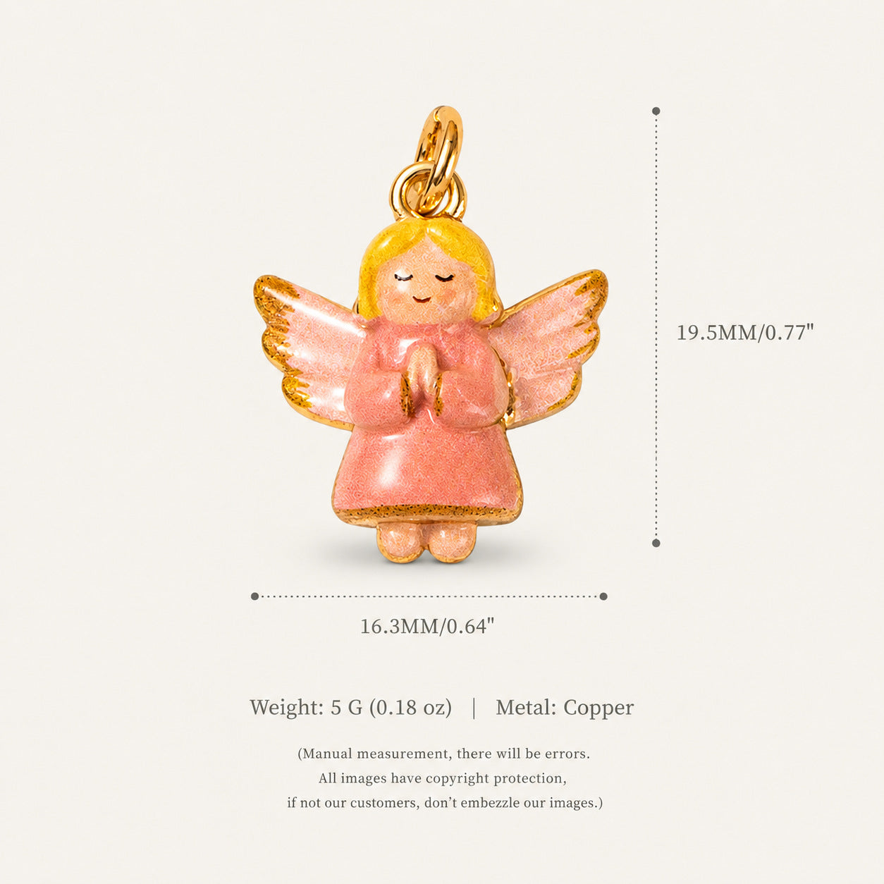 Wholesale Cute Retro Dopamine Angel Star Moon Pendant Copper Jewelry Accessory