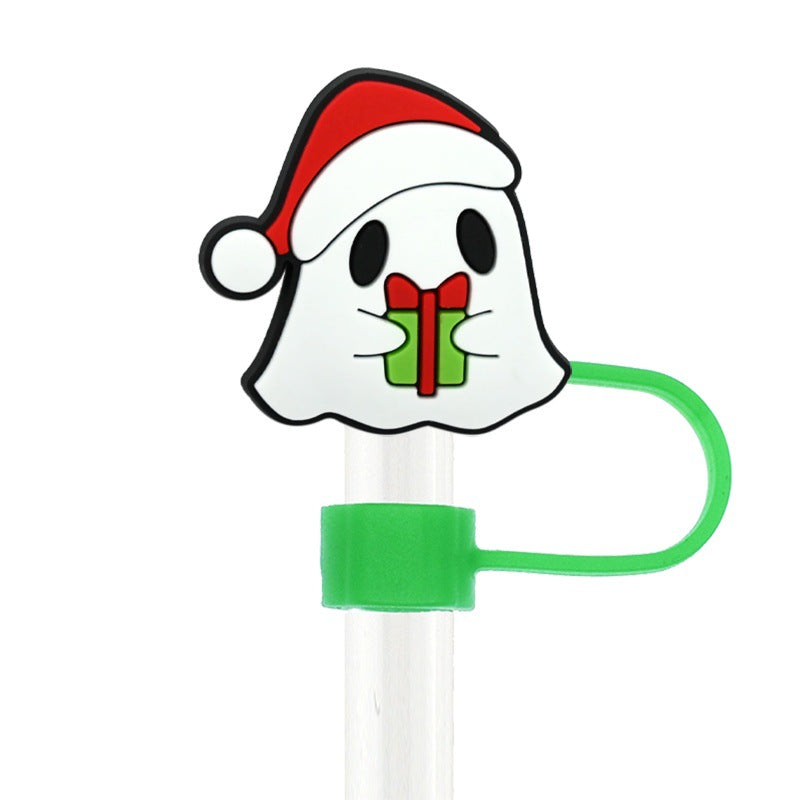 Wholesale  Random 100pcs Cartoon   10mm PVC Soft Straw Tube Cap