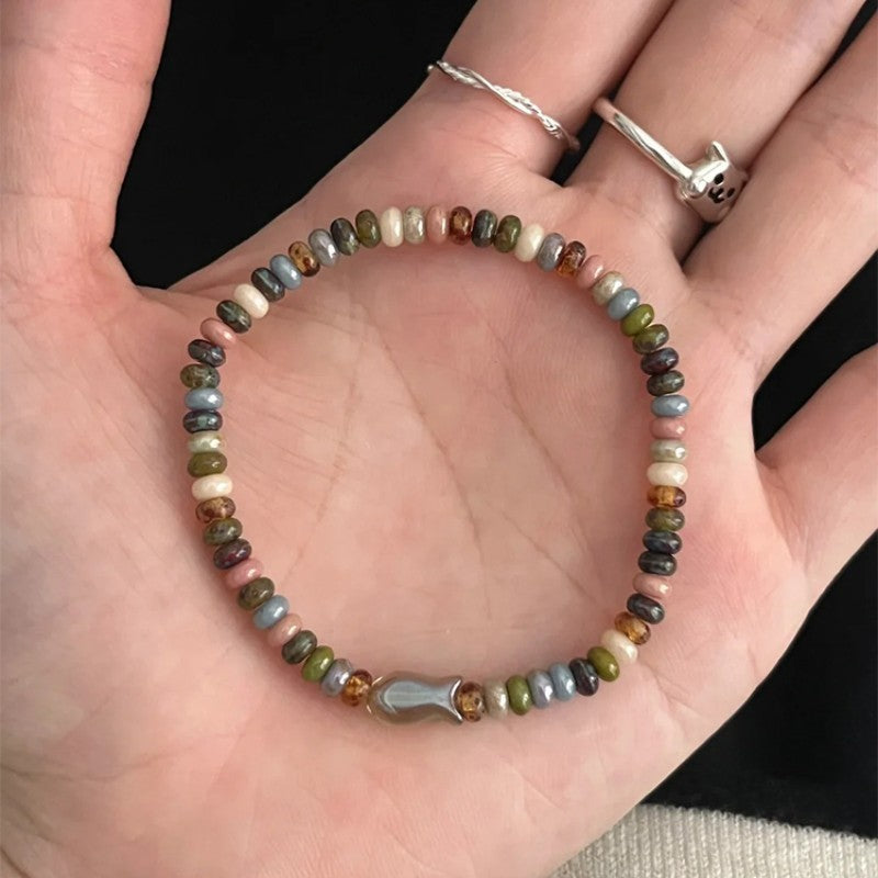 Wholesale Cute Dachshund Colorful Beaded Bracelet