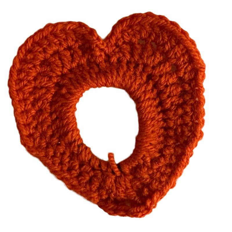 Wholesale 10pcs handmade crochet Valentine's Day love elastic hair rope