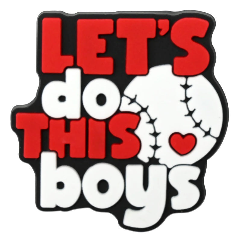 Wholesale Random 100pcs Creative and personalized phrase series   PVC Soft Rubber Shoe Buckle Decoration