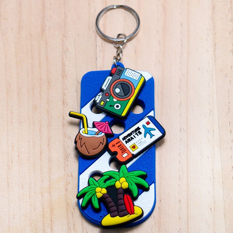 Wholesale  cartoon keychain pendant PVC key board fluorescent hole board accessories