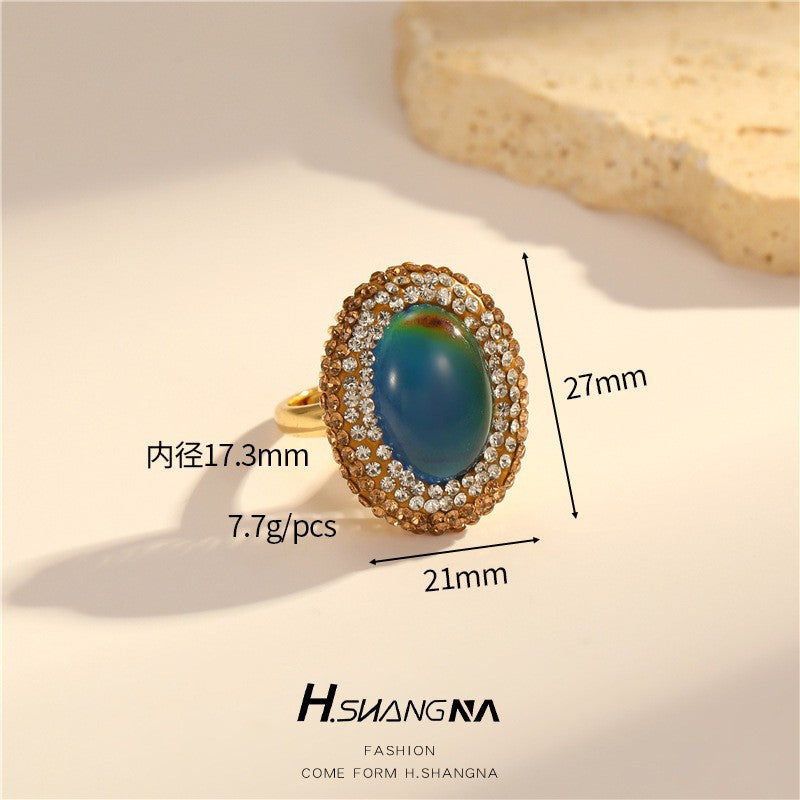 Wholesale  baroque pearl glitter ring  open ring