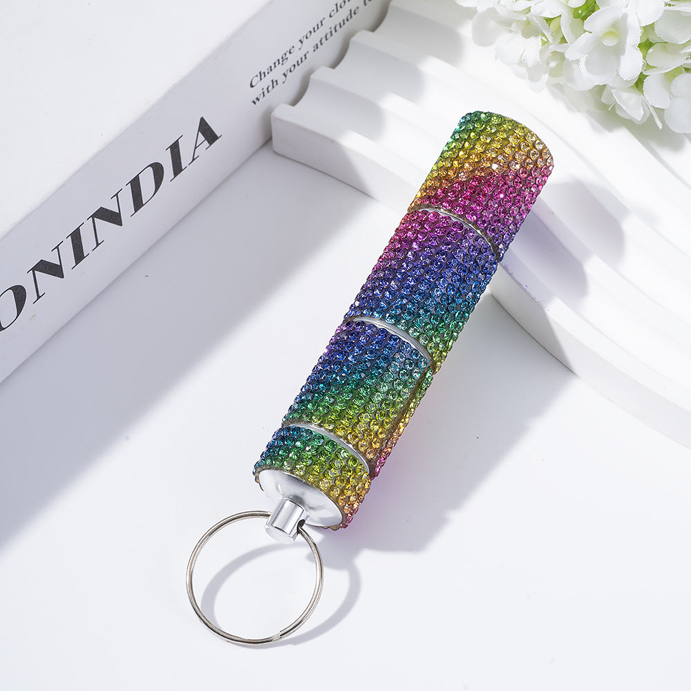 Wholesale diamond-encrusted pill bottle keychain