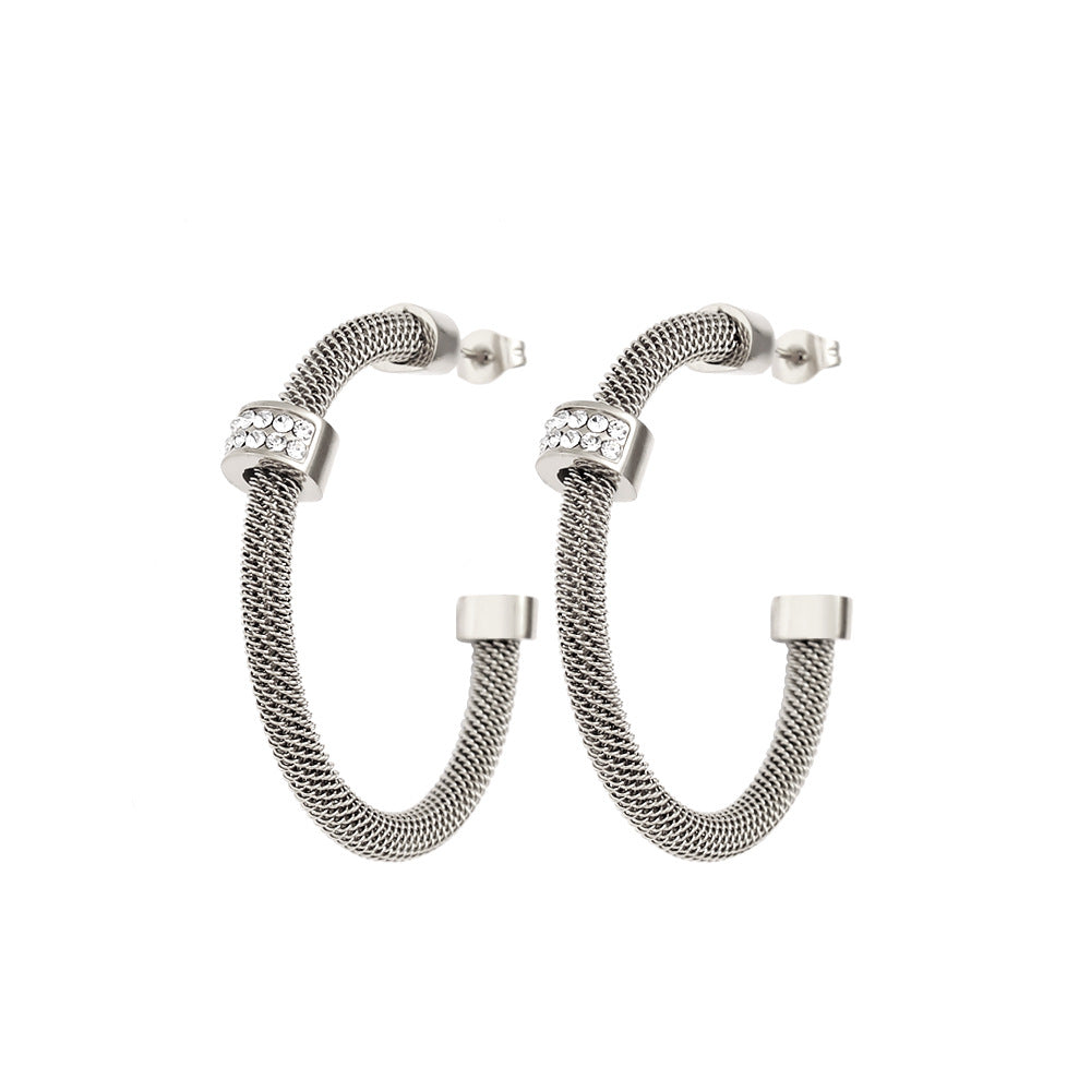 Wholesale Stainless Steel Open Bracelet C Shape Earrings ACC-BT-Yueshi007