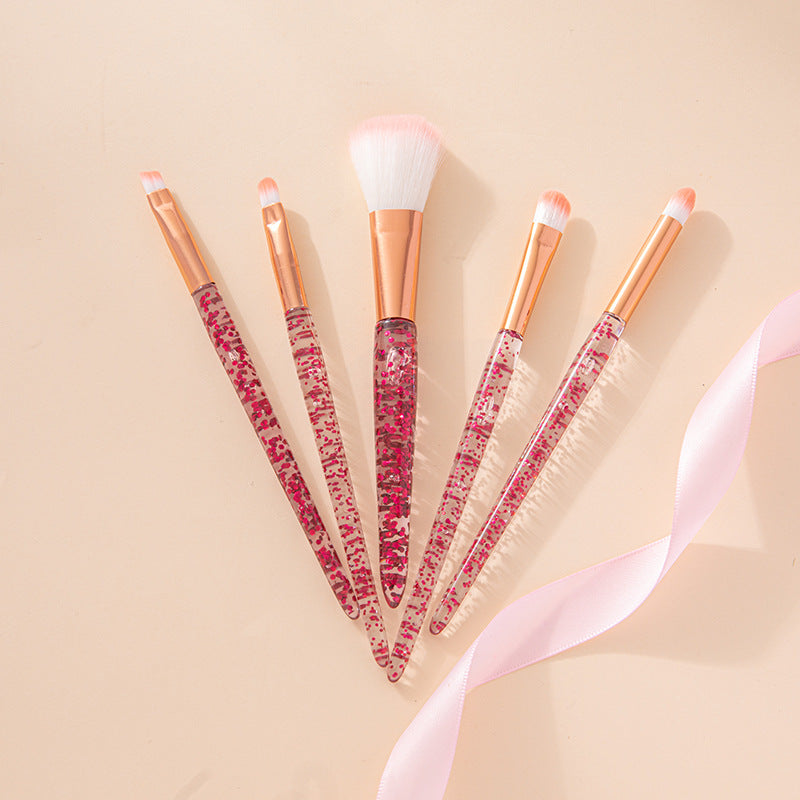 Wholesale 5pcs/pack Glitter Crystal Cone Portable Makeup Brush Eye Shadow Concealer Brush Beauty Makeup Tools ACC-MB-JiuRan003