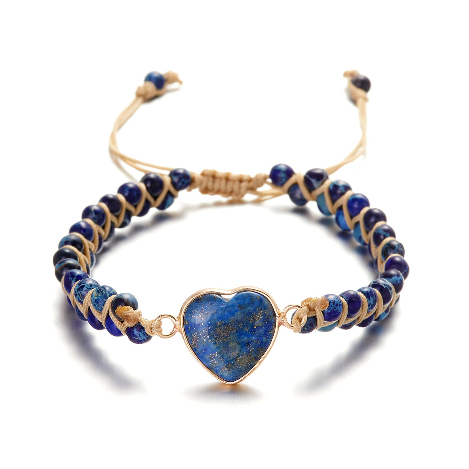 Wholesale Handmade Woven Heart Emperor Stone Bracelet