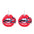 Wholesale  wooden Valentine's Day earrings  lips pink love xoxo letter earrings