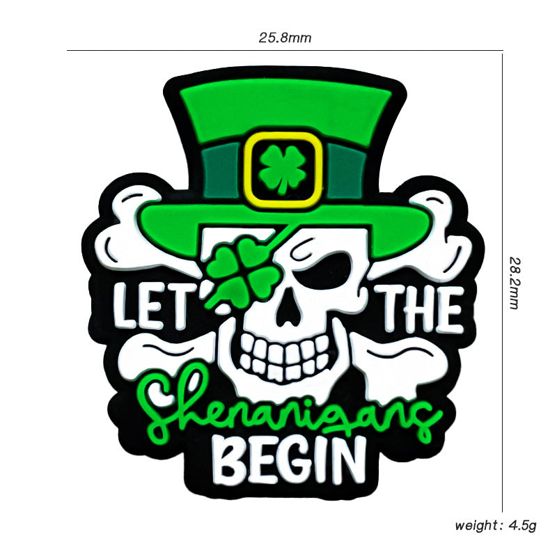 Wholesale 10pcs Four Leaf Clover Skull Focal Beads DIY Bead Pen Accessories ACC-BDS-WDX197